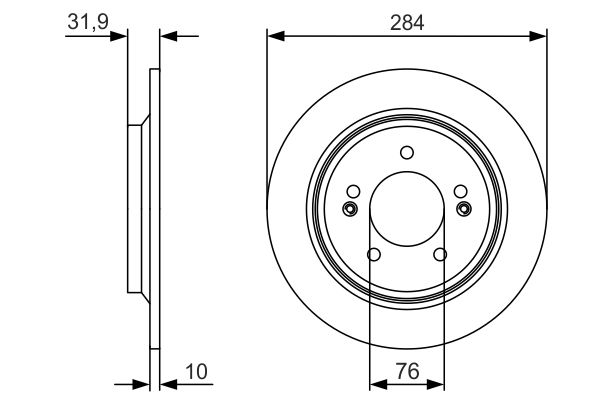 FREN DİSKİ (ARKA)(284MM) HYUNDAI İ30 1.0 T-GDI-1.5 DPI-1.5 T-GDI HYBRID 48V 19-