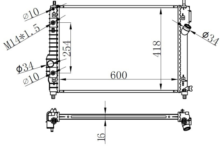 SU RADYATÖRÜ (BRAZİNG)(AT)(BCH02816) CHEVROLET KALOS AVEO 1.4/1.6