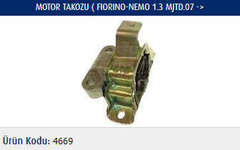 MOTOR TAKOZU FIAT FIORINO 1.3 MJTD 07- / NEMO 1.3 MJTD 07-