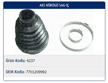 AKS KÖRÜĞÜ (SAĞ)(İÇ) RENAULT FLUENCE / MEGANE III / SCENIC III