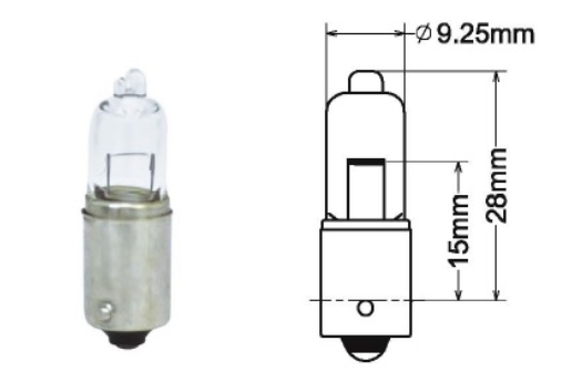 AMPUL , HALOJEN 12V. H6 6W