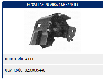 EGZOST TAKOZU (ARKA) RENAULT MEGANE II