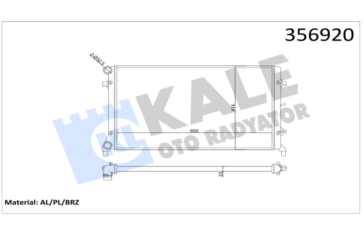 SU RADYATÖRÜ (MEKANİK)(MT) AUDI A3 / SEAT ALTEA / LEON / TOLEDO III / SKODA OCTAVIA / YETI / VW CADDY III / EOS / GOLF V-VI / JETTA III / PASSAT / TOURAN 1.4 1.6 2.0 1.6/2.0FSI 03-