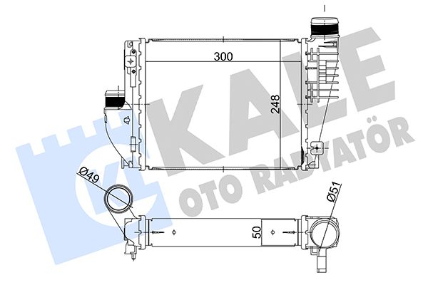 INTERCOOLER (BRAZING) PEUGEOT EXPERT / TRAVELLER - CITROEN JUMPY / SPACETOURER 1.5/1.5/2.0BLUE HDI 16=> - OPEL VIVARO C 1.5 2.0 19=> - TOYOTA PROACE 1.5/1.6/2.0D-4D 16=> [BRAZING] [300X248,6X50]