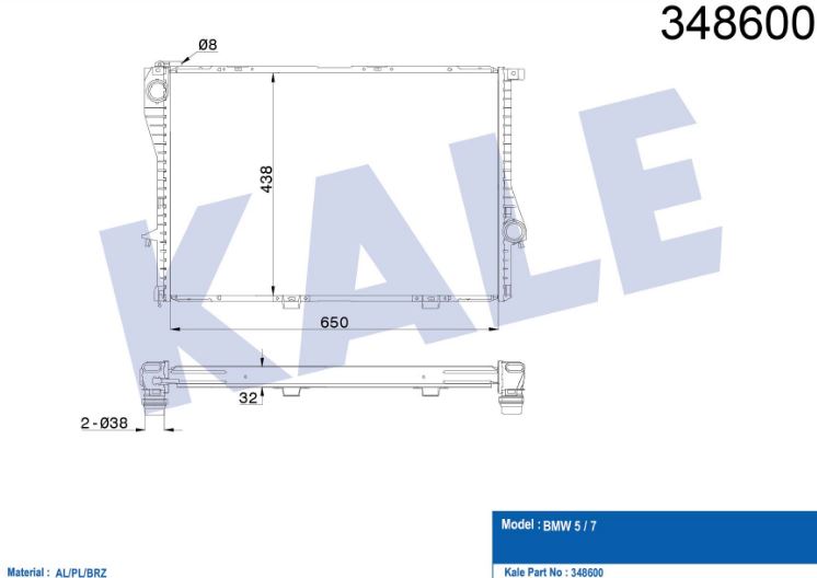 SU RADYATÖRÜ (BRAZING)(AT/MT) BMW 5 (E39) 520I-523I-525I-528I-530I-535I