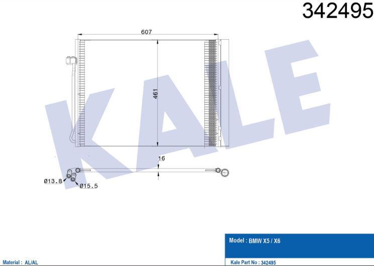 KLİMA RADYATÖRÜ (BRAZING)(KURUTUCULU) BMW X5 / X6 SDRIVE 2.5 D / 3.5 I