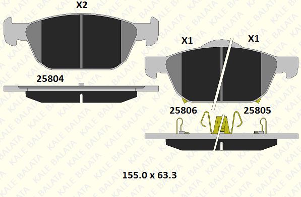 DİSK BALATA (ÖN) HONDA CIVIC VIII, IX, X