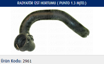 RADYATÖR ÜST HORTUMU FIAT GRANDE PUNTO 1.3 MJTD