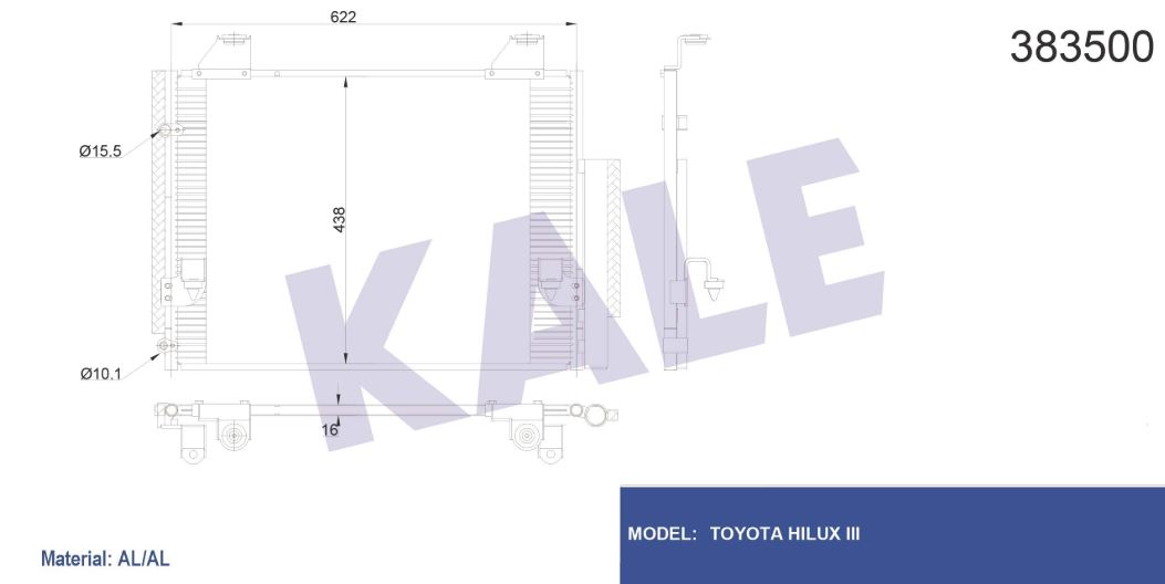 KLİMA RADYATÖRÜ (BRAZING)(KURUTUCULU) TOYOTA HILUX III 2.5 TD-3.0TD (05