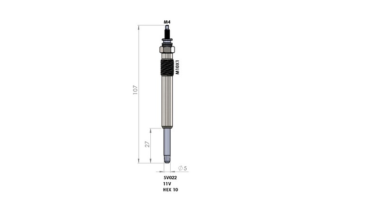 KIZDIRMA BUJİSİ (11,0V) CITROEN BERLINGO / C4 / C5 / JUMPER 2.0 HDI / PEUGEOT 206 / 307 / 308 / BOXER / PARTNER 2.0-2.2 HDI / FIAT SCUDO / DUCATO 2.0 JTD / SUZUKI GRAND VITARA 2.0 HDI