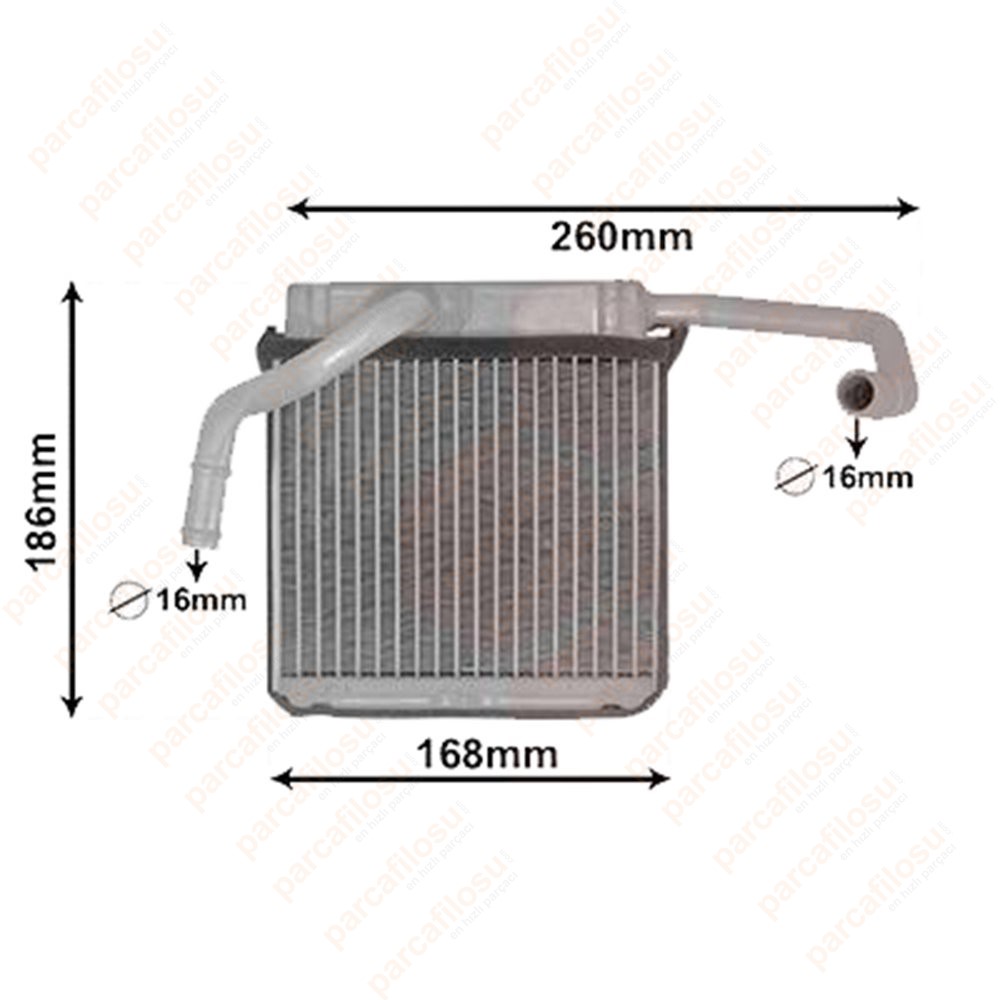 KALORİFER RADYATÖRÜ (BRAZING)(BORULU) FORD RANGER-MAZDA B-SERISI-BT-50