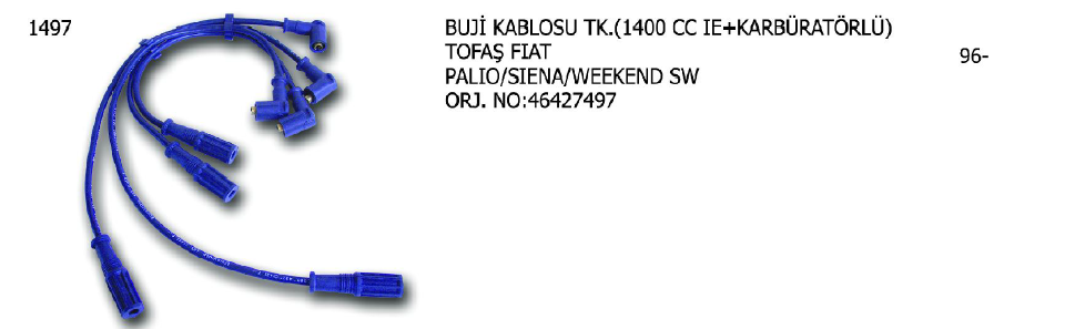 BUJİ KABLOSU FIAT ALBEA 1.4 96- / PALIO 1.4 96-