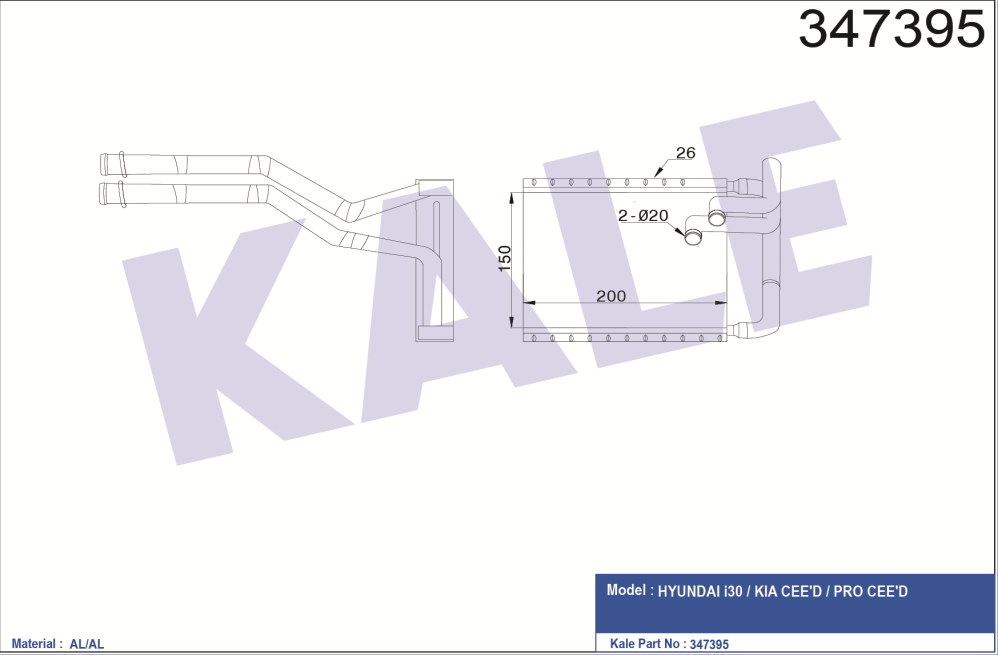 KALORİFER RADYATÖRÜ (BRAZING) HYUNDAI i30 / KIA CEED / PRO CEED