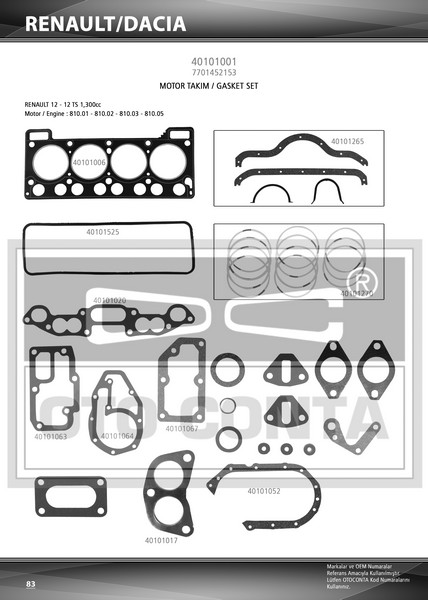 MOTOR TK. CONTASI (S.K.C 1,40MM) RENAULT R12 1.3