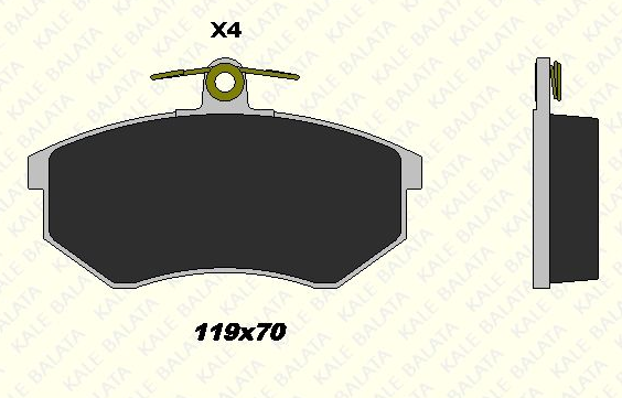 DİSK BALATA (ÖN) VW CADDY II 95- / GOLF III 93- / GOLF IV 98- / PASSAT 94- / VENTO 91- / AUDI 200 C2 79- / 80 B3 86- / A4 96- / COUPE 92-