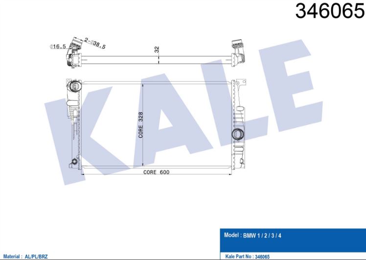 SU RADYATÖRÜ (BRAZING)(AT) BMW 1-2-3-4 1.16İ-1.16D-316İ-320D 11-