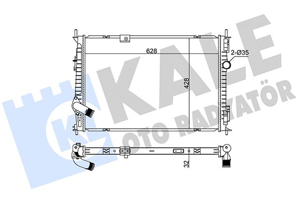 SU RADYATÖRÜ NISSAN QASHQAI (J10) / QASHQAI +2 1.6DCI 07<14 [628X428X32]