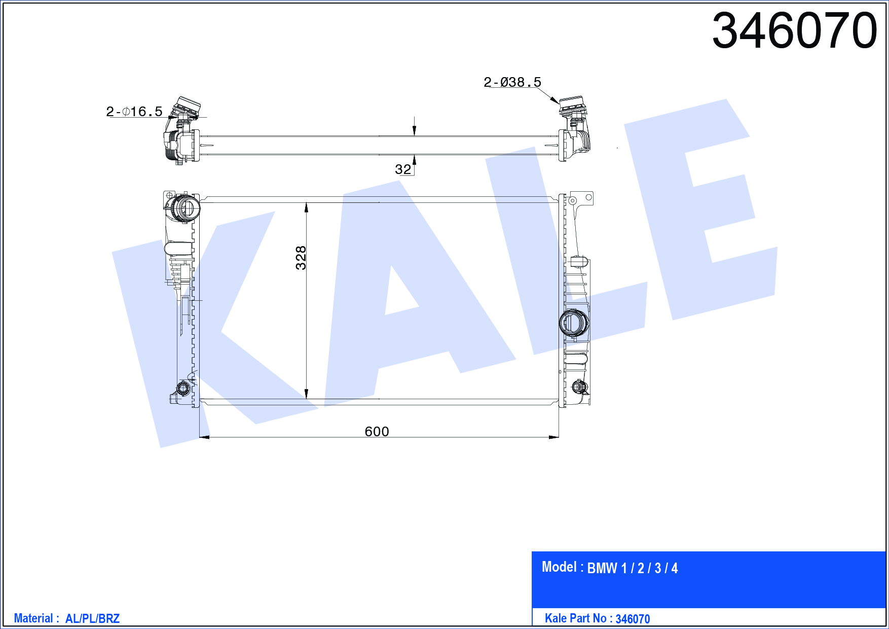 SU RADYATÖRÜ (BRAZING)(AT) BMW 1 / 2 / 3 / 4