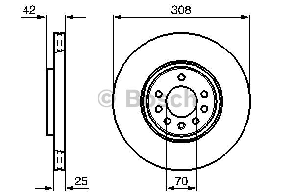 FREN DİSKİ (ÖN)(308MM) OPEL ASTRA H 1.6T-1.9 CDTI-2.0T