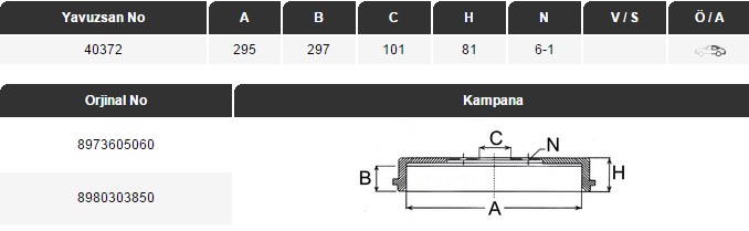 FREN DİSKİ (ARKA)(295MM) ISUZU D-MAX 2.5 TD 4WD 02-