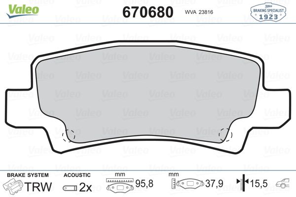 DİSK BALATA (ARKA) TOYOTA COROLLA 1.4D-1.4 VVTİ-1.6 VVTİ-1.8 VVTL-İ-2.0 D-4D 02-07