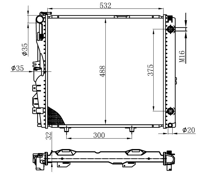 SU RADYATÖRÜ (BRAZİNG)(AT)(BME000) MERCEDES E 260/280/320 W124 84-