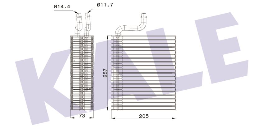 EVAPORATOR (BRAZING) OPEL CORSA B 1.2I 1.4I 1.5D/TD 1.7D 1.2I/1.4I/1.6I 16V 93- / COMBO 1.2 1.4 1.7D 94- / TIGRA 1.4/1.6 16V 94-