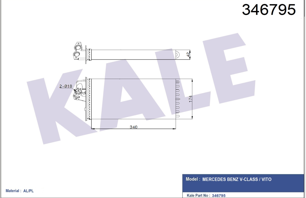 KALORİFER RADYATÖRÜ (MEKANİK) M.BENZ V-CLASS-VITO W638 113-114-108-11