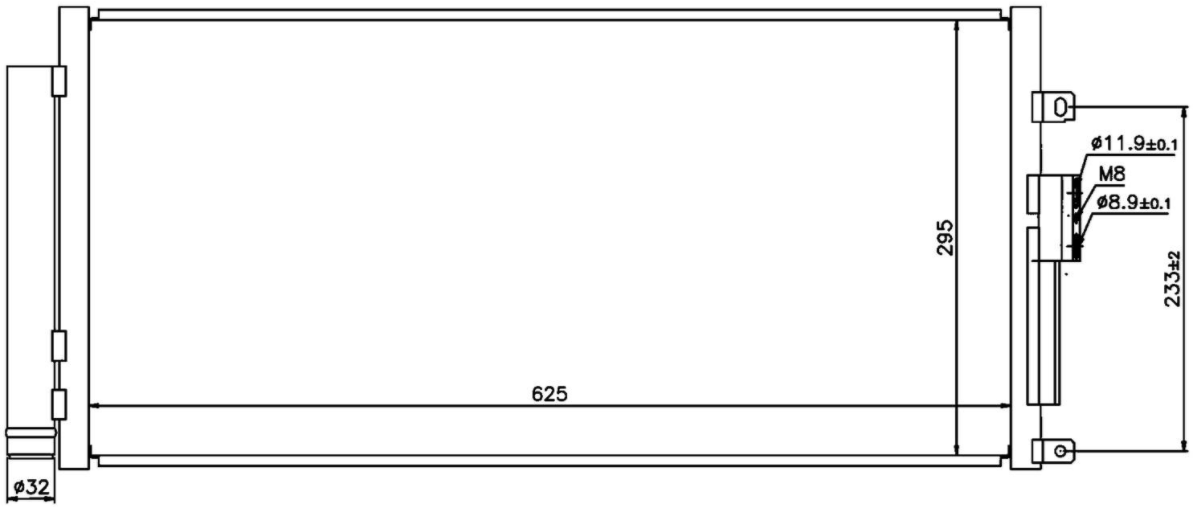 KLİMA RADYATÖRÜ(CFI689) FİAT FİAT 500 1.4İ 07- (666X312X16)