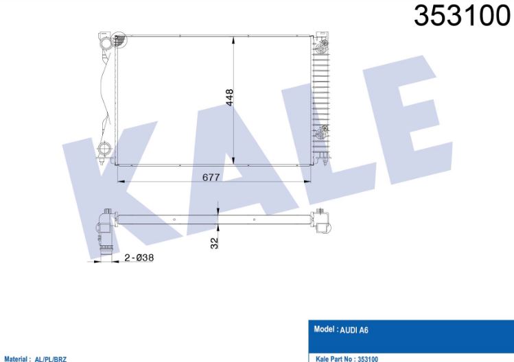 SU RADYATÖRÜ (BRAZING)(AT) AUDI A6 2.0TFSI-2.0TDI (05-11)