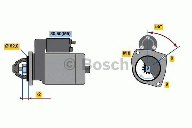 MARŞ MOTORU ( 12 V 9 DİŞ ) PEUGEOT 106 PARTNER 1.0 CDZ - 1.1 HDZ - 1.4 KDX KDY / 206 307 PARTNER 1.6 16V NFU TU5JP4 - 1.4 16V KFU  ET3J4