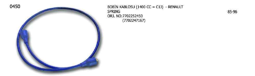 BOBİN KABLOSU RENAULT R9 SPRING