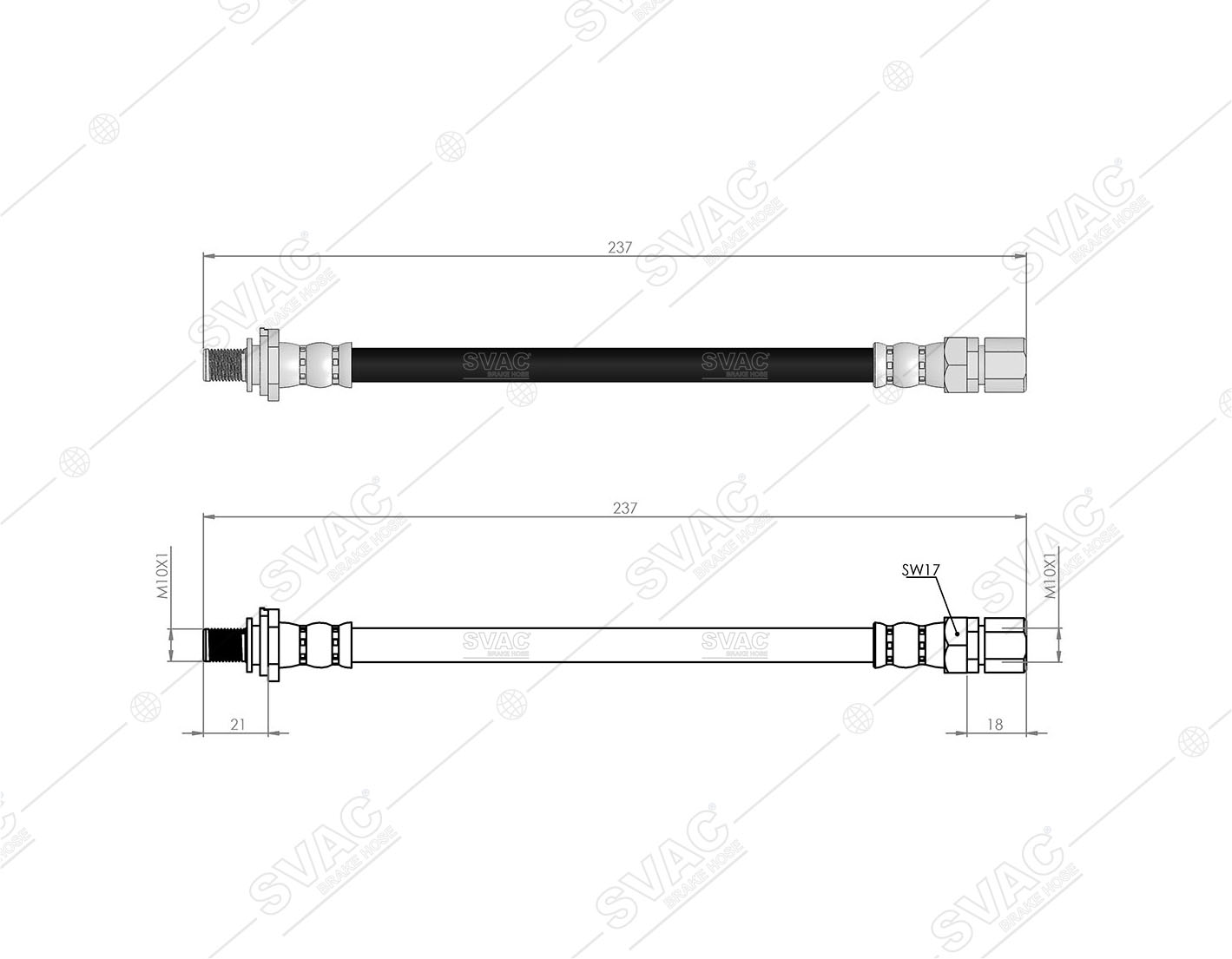 FREN HORTUMU (ARKA) OPEL ASTRA F 91-98 / CALIBRA A 90-94 / VECTRA A 88-92 / SAAB 9-3 98-02