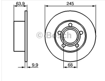 FREN DİSKİ (ARKA)(244,9MM) VW PASSAT B5 96- / AUDI A6 C4 95- / SKODA SUPERB I 02-