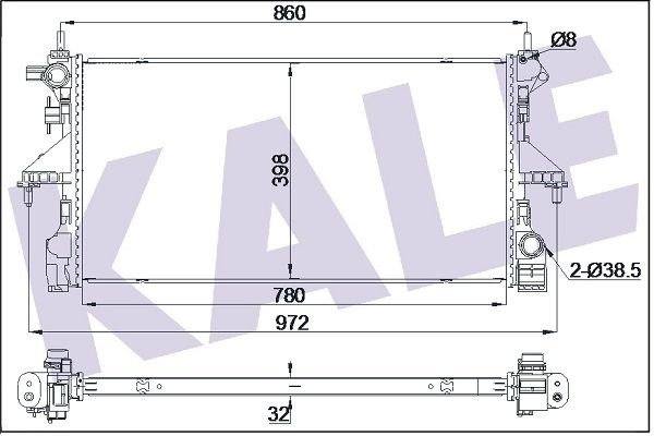 SU RADYATÖRÜ (BRAZING)(MT) CITROEN JUMPER - PEUGEOT BOXER 32MM