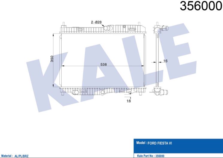 SU RADYATÖRÜ (BRAZING)(AT) FORD FIESTA VI