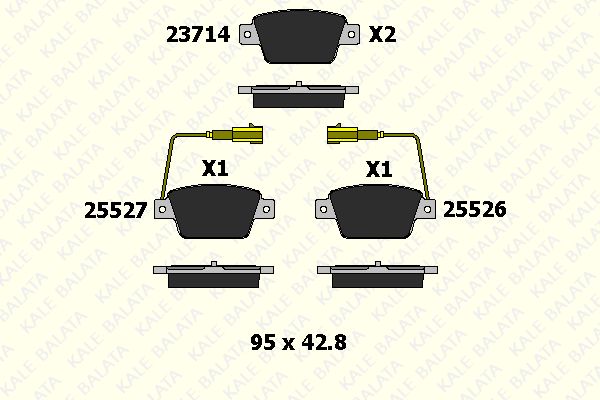 DİSK BALATA (ARKA) FIAT BRAVO II 1.4-1.4 16V-1.4T-JET-1.6D MJET-1.9D MJET-2.0D MJET 07-14