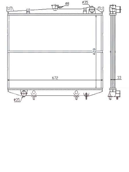 SU RADYATÖRÜ (BRAZİNG)(MT)(BNI0411) NİSSAN D21 2.3D/2.5D