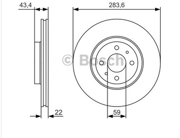 FREN DİSKİ (ÖN)(283,6MM)(E.NO:0986478810) FIAT BRAVO 2.0