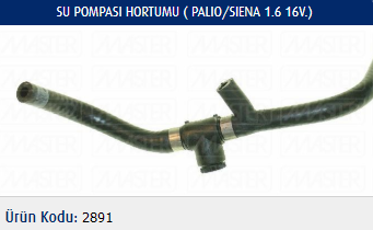 SU POMPASI HORTUMU FIAT PALIO 1.6 16V 97-02 / SIENA 1.6 16V 97-02