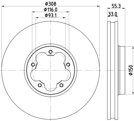 FREN DİSKİ (ÖN)(HAVALI)(308MM) FORD TRANSİT V362