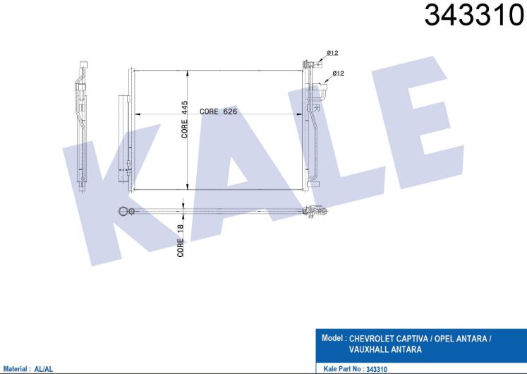 KLİMA RADYATÖRÜ (BRAZING)(KURUTUCULU) OPEL ANTARA-CHEVROLET CAPTIVA  2.