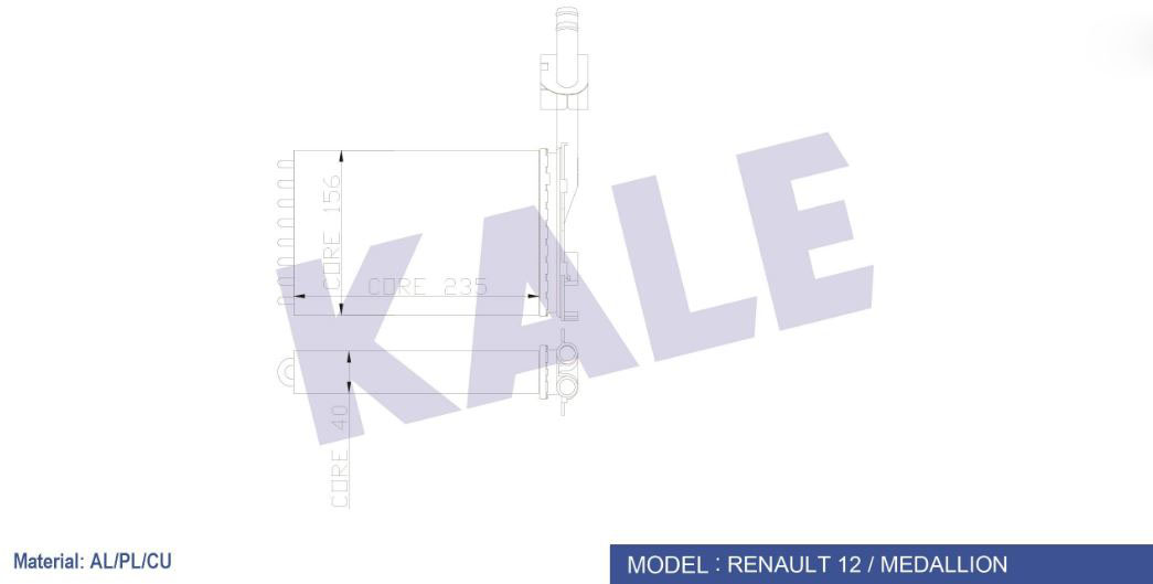 KALORİFER RADYATÖRÜ (BORULU) RENAULT R21 OPT/MNGR (2 SIRA AL+PL)