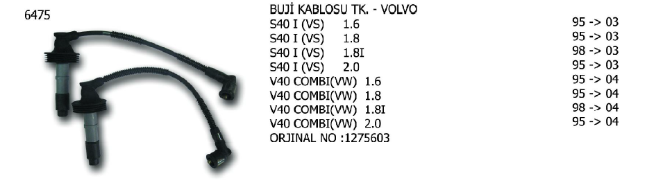 BUJİ KABLOSU TK. VOLVO