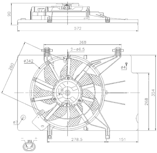 FAN MOTORU(FFR348) FORD COURİER 1.5 DCİ 2013+ / FİESTA VI 1.4. TDCİ / 1.6 TDCİ /B-MAX 1.5 TDCİ (12+)