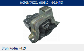 MOTOR TAKOZU FIAT DOBLO III 1.6 JTD 16V 105 HP