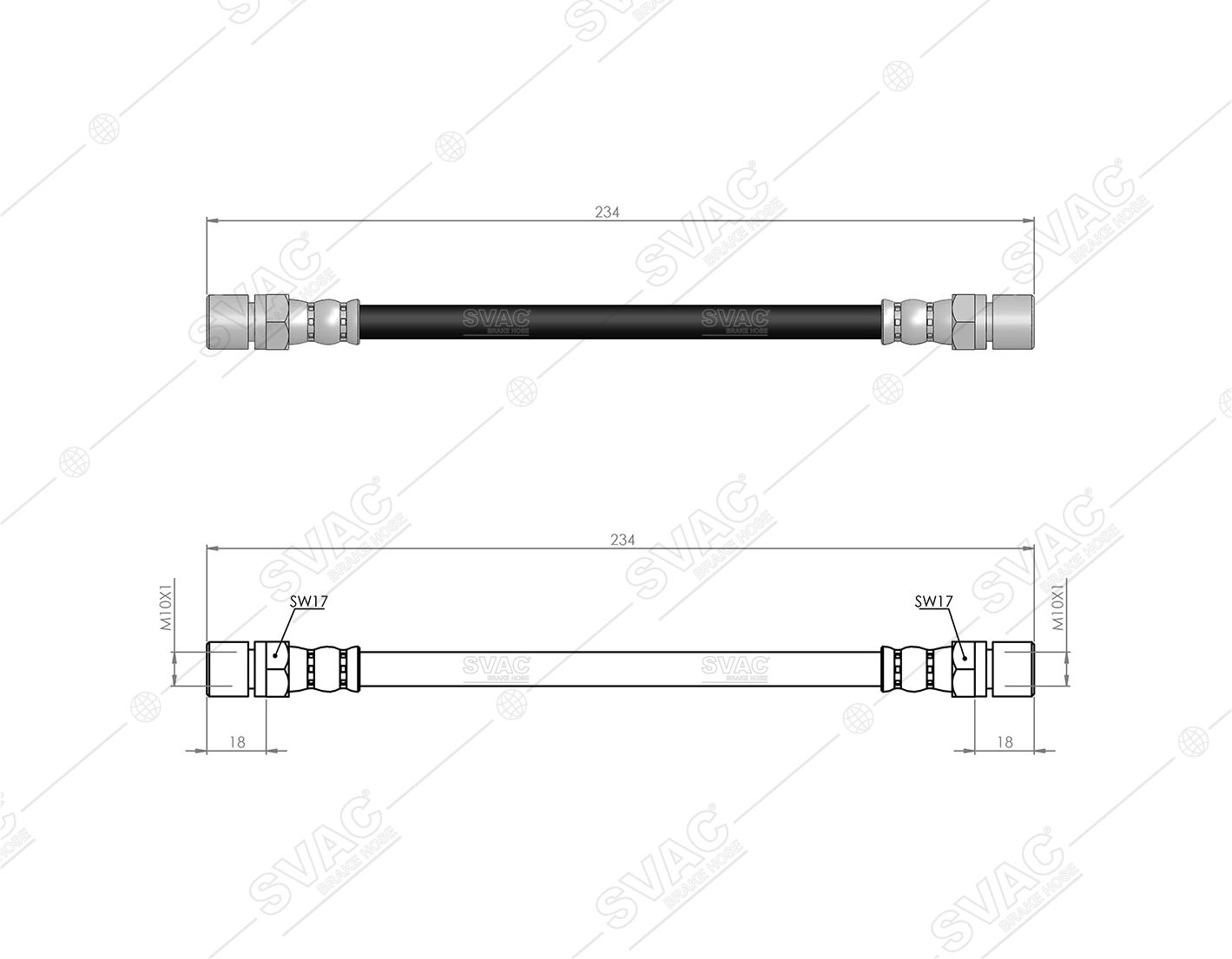 FREN HORTUMU (ARKA) OPEL ASCONA C 81-88 / ASTRA F 98-05 / CORSA A 82-93 / KADETT D 79-84 / SAAB 9-5 00-09 / DAEWOO CIELO 95-97