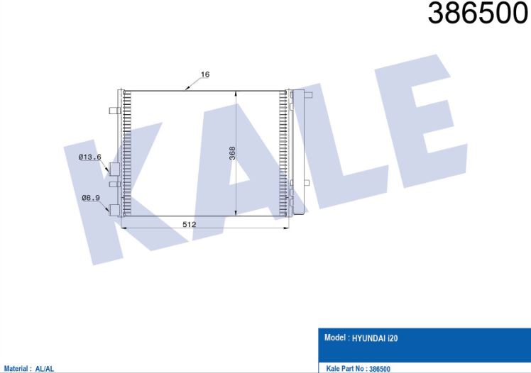 KLİMA RADYATÖRÜ (BRAZING)(MT)(KURUTUCULU) HYUNDAI I20 1.2I 16V-1.4I 16V