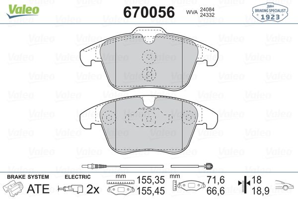 DİSK BALATA (ÖN) PEUGEOT 407 2.0 HDİ 09-10 / 508 I 1.6 BLUEHDİ-2.0 HDİ-2.2 HDİ 10-18 / CITROEN C5 III 1.6 HDİ-2.0 HDİ 08-