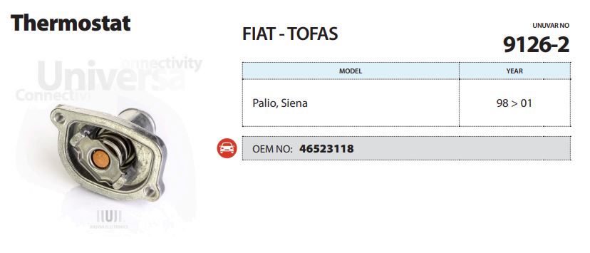 TERMOSTAT (87°C) FIAT BRAVA / PALIO / SIENA / MAREA 1.6İ